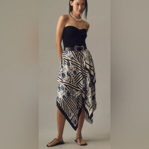 NEW Anthropologie Maeve Asymmetrical Hem‎ Handkerchief Midi Skirt Size XL